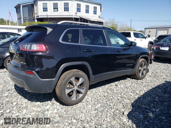 2019 Jeep Cherokee Limited with VIN 1C4PJMDX2KD239989, listed as a Copart auction lot 54590685 with 87,568 mi miles and Salvage title. Bid and sale history available at DreamBid. Image 3.