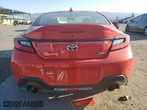 2024 Toyota GR86 Premium with VIN JF1ZNBE15R8757647, listed as a Copart auction lot 41377445 with 4,253 mi miles and Salvage Title. Bid and sale history available at carsss.com. Image 6.