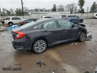 2017 Honda Civic Sedan EX with VIN 2HGFC2F75HH542043, listed as a Copart auction lot 50417125 with 57,246 mi miles and Salvage Title. Bid and sale history available at carsss.com. Image 3.