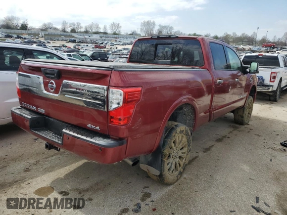 2016 Nissan Titan Platinum Reserve with VIN 1N6BA1F40GN515712, listed as a Copart auction lot 56931745 with 71,096 mi miles and Non repairable. Bid and sale history available at DreamBid. Image 3.