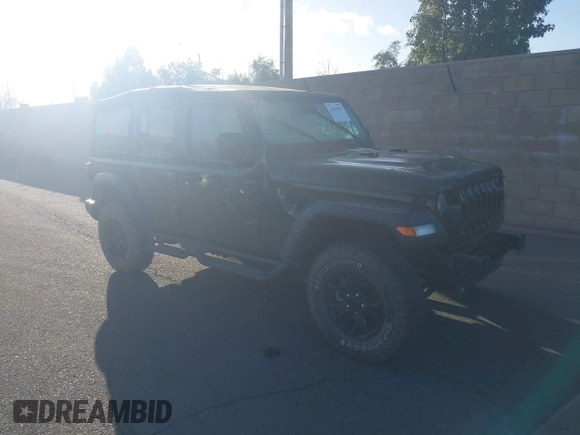 2023 Jeep Wrangler Unlimited Willys Sport with VIN 1C4HJXDM0PW515898, listed as a IAAI auction lot 41419267 with 10,964 mi miles and . Bid and sale history available at DreamBid. Image 1.
