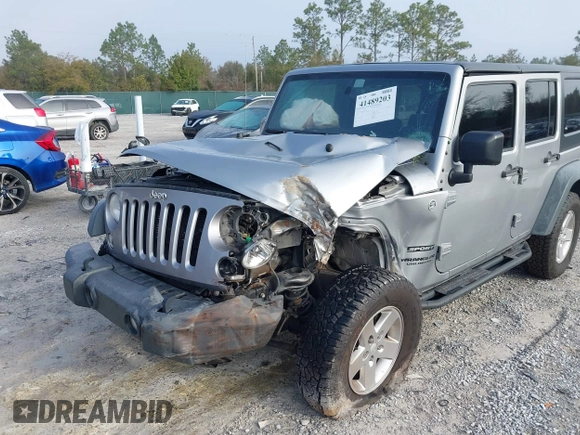 2014 Jeep Wrangler Unlimited Sport with VIN 1C4BJWDG8EL314792, listed as a IAAI auction lot 41489203 with 94,382 mi miles. Bid and sale history available at carsss.com. Image 6.