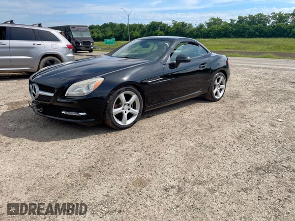 2015 Mercedes-Benz SLK 250 with VIN WDDPK4HA1FF098934, listed as a Copart auction lot 55996085 with 75,655 mi miles and Clean Title. Bid and sale history available at DreamBid. Image 2.