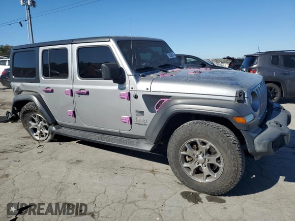 2020 Jeep Wrangler Unlimited Freedom with VIN 1C4HJXDG5LW206089, listed as a Copart auction lot 76636814 with 51,455 mi miles and Salvage title. Bid and sale history available at DreamBid. Image 4.