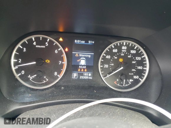 2023 Nissan Sentra S with VIN 3N1AB8BV0PY298963, listed as a Copart auction lot 52571885 with 25,309 mi miles and Salvage Title. Bid and sale history available at DreamBid. Image 9.