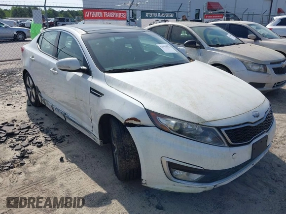 2012 Kia Optima Hybrid with VIN KNAGM4AD9C5033272, listed as a IAAI auction lot 42014808 with 173,740 mi miles. Bid and sale history available at carsss.com. Image 1.