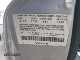 1990 Volvo 240 с VIN YV1AA8841L1418504, выставлен на аукционе IAAI как лот 42110540 с пробегом 216 447 миль миль и . История ставок и продаж доступна на DreamBid. Изображение 9.