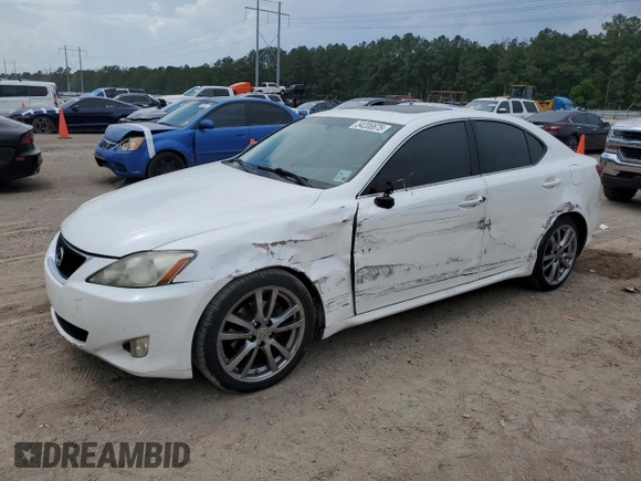 2008 Lexus IS with VIN JTHBK262582082071, listed as a Copart auction lot 54206675 with 221,953 mi miles and Salvage Title. Bid and sale history available at carsss.com. Image 1.