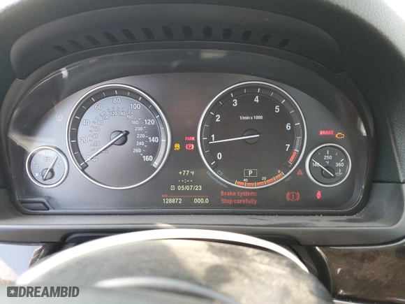 2013 BMW 5 Series 528i xDrive with VIN WBAXH5C50DD113275, listed as a Copart auction lot 53340505 with 128,872 mi miles and Clean Title. Bid and sale history available at carsss.com. Image 9.
