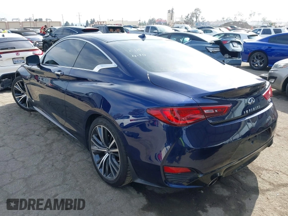 2021 Infiniti Q60 Luxe with VIN JN1EV7KK7MM411041, listed as a IAAI auction lot 42047041 with 26,562 mi miles and . Bid and sale history available at DreamBid. Image 3.