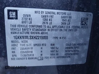 2017 GMC Acadia SLT with VIN 1GKKNMLSXHZ215055, listed as a IAAI auction lot 41391834 with 90,440 mi miles. Bid and sale history available at carsss.com. Image 9.