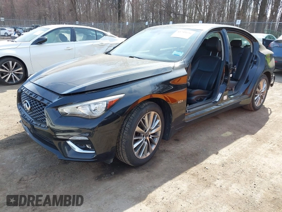 2018 Infiniti Q50 2.0t LUXE with VIN JN1CV7AR1JM280514, listed as a IAAI auction lot 41795656 with 82,496 mi miles. Bid and sale history available at carsss.com. Image 18.