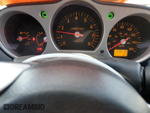 2005 Nissan 350Z Touring with VIN JN1AZ34D65M606303, listed as a Copart auction lot 42091085 with 159,838 mi miles and Salvage Title. Bid and sale history available at carsss.com. Image 9.