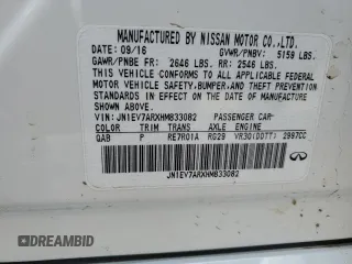 2017 Infiniti Q50 3.0t Sport with VIN JN1EV7ARXHM833082, listed as a Copart auction lot 75851794 with 63,349 mi miles and Salvage Title. Bid and sale history available at carsss.com. Image 15.