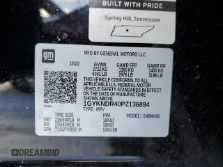 2023 Cadillac XT5 AWD Premium Luxury with VIN 1GYKNDR40PZ136894, listed as a Copart auction lot 45147465 with 42,901 mi miles and Salvage Title. Bid and sale history available at DreamBid. Image 13.