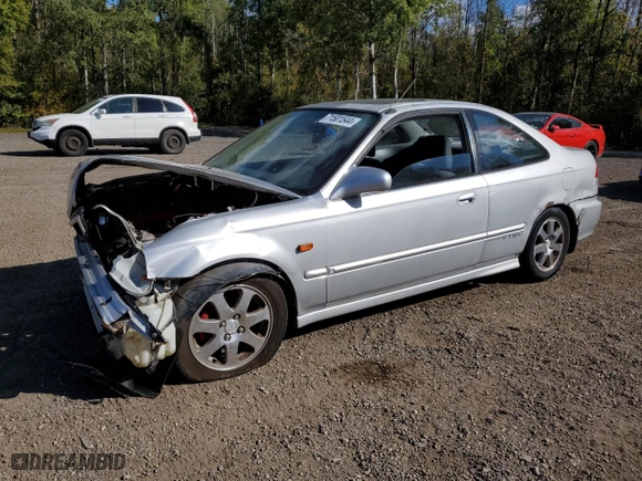 2000 Honda Civic Si with VIN 1HGEM1153YL814875, listed as a Copart auction lot 71501544 with 383,009 mi miles and Salvage Title. Bid and sale history available at carsss.com. Image 1.