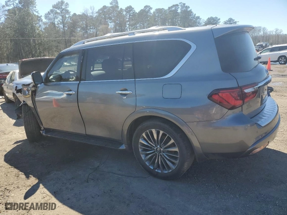 2018 Infiniti QX80 with VIN JN8AZ2NF5J9661074, listed as a Copart auction lot 47812065 with 118,059 mi miles and Salvage Title. Bid and sale history available at carsss.com. Image 2.