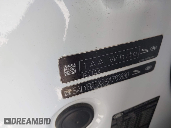 2019 Land Rover Range Rover Velar S with VIN SALYB2EX2KA783830, listed as a IAAI auction lot 42031753 with 56,359 mi miles and . Bid and sale history available at DreamBid. Image 9.