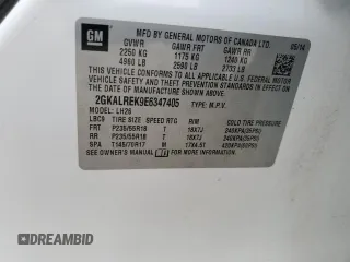 2014 GMC Terrain SLE with VIN 2GKALREK9E6347405, listed as a Copart auction lot 56451285 with 204,069 mi miles and Salvage title. Bid and sale history available at DreamBid. Image 13.