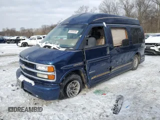 2000 Chevrolet Express Cargo Van w/YF7 with VIN 1GBFG15R0Y1276322, listed as a Copart auction lot 41976795 with 164,527 mi miles and Salvage Title. Bid and sale history available at carsss.com. Image 1.