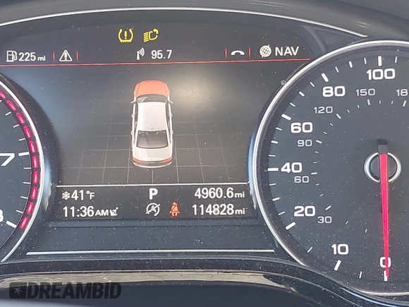 2017 Audi A8 L Sport with VIN WAU43AFDXHN003685, listed as a IAAI auction lot 41264314 with 114,828 mi miles. Bid and sale history available at carsss.com. Image 15.