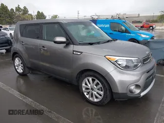 2018 Kia Soul + with VIN KNDJP3A53J7534744, listed as a IAAI auction lot 41889274 with 75,083 mi miles. Bid and sale history available at carsss.com. Image 1.