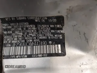 2021 Subaru Forester Limited с VIN JF2SKAUCXMH447490, выставлен на аукционе IAAI как лот 41039289 с пробегом 92 271 миль миль и . История ставок и продаж доступна на DreamBid. Изображение 9.