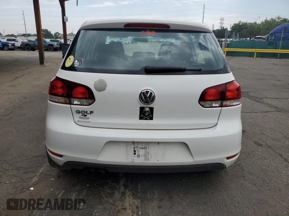 2014 Volkswagen Golf with VIN WVWDB7AJ0EW001424, listed as a Copart auction lot 62420115 with 69,109 mi miles and Salvage title. Bid and sale history available at DreamBid. Image 6.