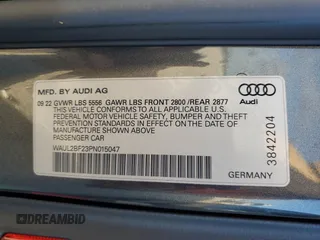 2023 Audi A6 Premium Plus z VIN WAUL2BF23PN015047, wystawiony jako Copart lot #77635134 z przebiegiem Nie podano mil oraz Szkoda całkowita • Salvage title. Historia ofert i sprzedaży dostępna na DreamBid. Obrazek 12.