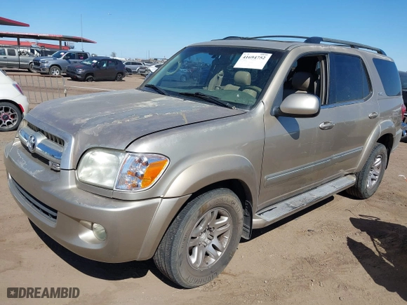 2005 Toyota Sequoia SR5 with VIN 5TDZT34A55S248543, listed as a IAAI auction lot 41694752 with 354,777 mi miles. Bid and sale history available at carsss.com. Image 2.