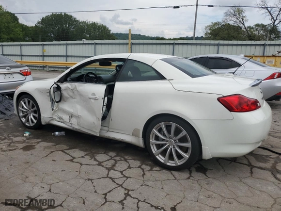 2009 Infiniti G37 Convertible with VIN JNKCV66E39M721907, listed as a Copart auction lot 62827624 with 58,281 mi miles and Salvage Title. Bid and sale history available at carsss.com. Image 2.