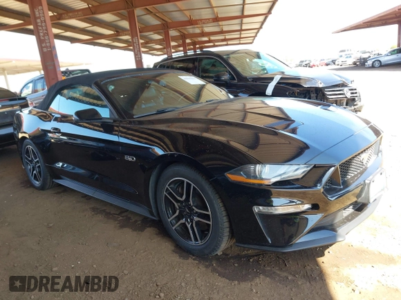 2019 Ford Mustang GT Premium z VIN 1FATP8FF7K5126175, wystawiony jako IAAI lot #42015019 z przebiegiem 91 335 mil mil oraz . Historia ofert i sprzedaży dostępna na DreamBid. Obrazek 1.