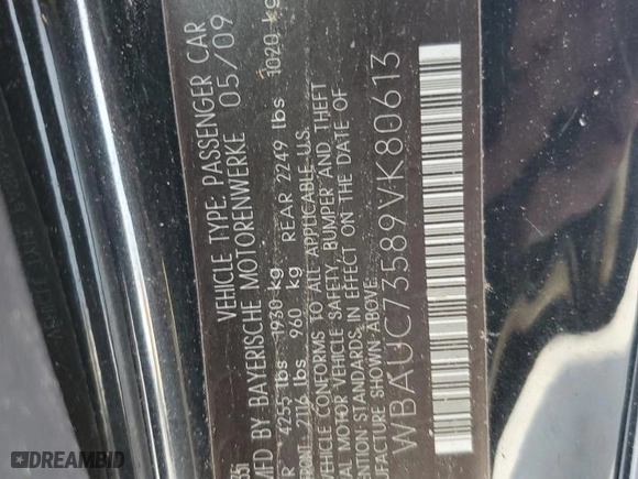 2009 BMW 1 Series 135i with VIN WBAUC73589VK80613, listed as a Copart auction lot 42224935 with 135,442 mi miles and Clean Title. Bid and sale history available at carsss.com. Image 13.