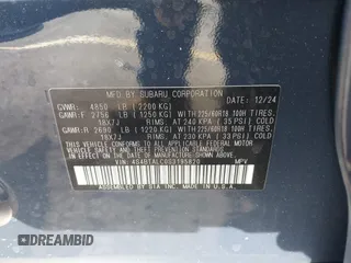 2025 Subaru Outback Onyx z VIN 4S4BTALC0S3195820, wystawiony jako IAAI lot #42088122 z przebiegiem 2153 mil mil oraz . Historia ofert i sprzedaży dostępna na DreamBid. Obrazek 9.