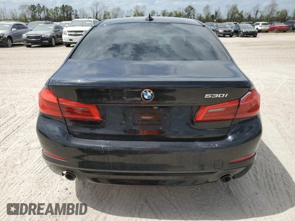 2018 BMW 5 Series 530i with VIN WBAJA5C54JG899845, listed as a Copart auction lot 48994145 with 57,379 mi miles and Salvage Title. Bid and sale history available at DreamBid. Image 6.