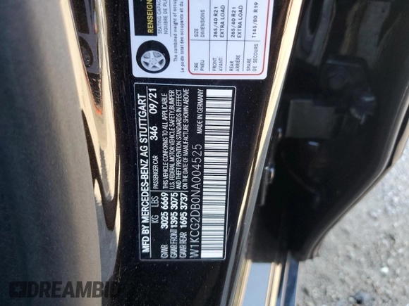 2022 Mercedes-Benz EQS with VIN W1KCG2DB0NA004525, listed as a Copart auction lot 71846334 with 42,793 mi miles and Salvage Title. Bid and sale history available at carsss.com. Image 12.
