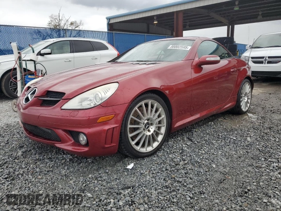 2005 Mercedes-Benz SLK-Class 5.5L AMG with VIN WDBWK73F75F049308, listed as a Copart auction lot 88802595 with 0 mi miles and Non Repairable. Bid and sale history available at carsss.com. Image 1.