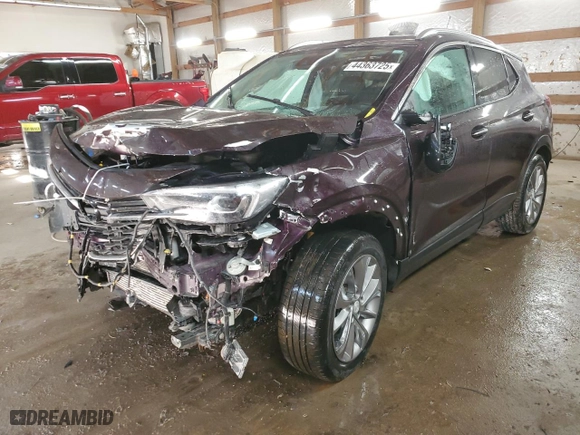 2020 Buick Encore GX Essence with VIN KL4MMGSL6LB101990, listed as a Copart auction lot 44363725 with 57,248 mi miles and Salvage Title. Bid and sale history available at carsss.com. Image 1.