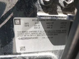 2010 Buick LaCrosse CXL with VIN 1G4GC5EG3AF247287, listed as a IAAI auction lot 42397137 with 161,373 mi miles and . Bid and sale history available at DreamBid. Image 9.