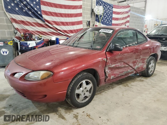 2001 Ford Escort ZX2 with VIN 3FAFP11361R242299, listed as a Copart auction lot 42094545 with 211,940 mi miles and Salvage Title. Bid and sale history available at carsss.com. Image 1.