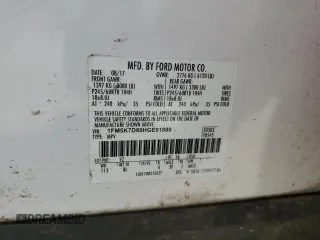 2017 Ford Explorer XLT z VIN 1FM5K7D80HGE01880, wystawiony jako Copart lot #65489154 z przebiegiem 150 815 mil mil oraz Szkoda całkowita • Salvage title. Historia ofert i sprzedaży dostępna na DreamBid. Obrazek 13.