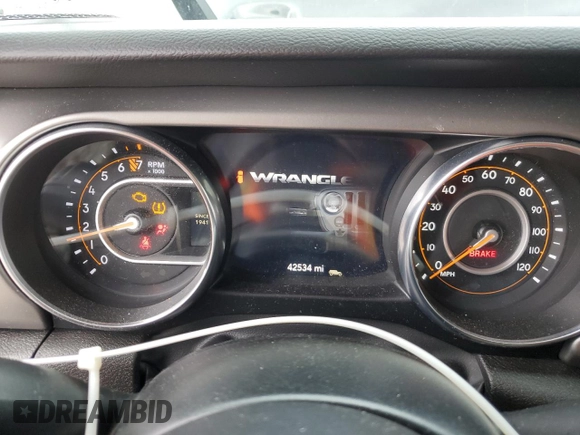 2022 Jeep Wrangler Unlimited Sport with VIN 1C4HJXDG6NW258091, listed as a Copart auction lot 45484735 with 42,534 mi miles and Salvage Title. Bid and sale history available at DreamBid. Image 9.
