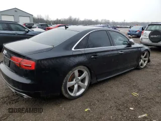 2015 Audi S8 with VIN WAUK2AFD7FN010696, listed as a Copart auction lot 84545804 with 70,296 mi miles and Salvage Title. Bid and sale history available at carsss.com. Image 3.