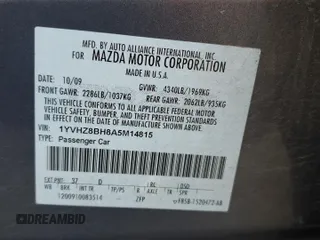 2010 Mazda 6 i Sport with VIN 1YVHZ8BH8A5M14815, listed as a Copart auction lot 50552315 with 147,321 mi miles and Salvage Title. Bid and sale history available at carsss.com. Image 13.
