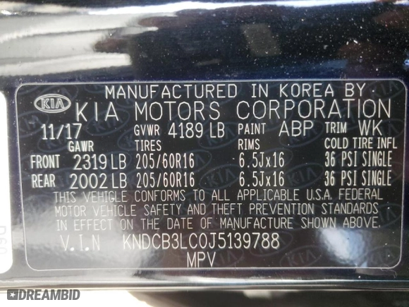 2018 Kia Niro LX with VIN KNDCB3LC0J5139788, listed as a Copart auction lot 47784395 with 112,487 mi miles and Clean Title. Bid and sale history available at carsss.com. Image 12.