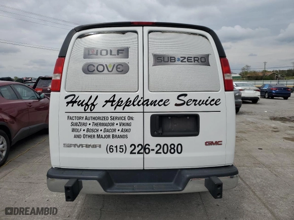 2019 GMC Savana Cargo Van with VIN 1GTW7AFG4K1216429, listed as a Copart auction lot 52788415 with 193,405 mi miles and Salvage Title. Bid and sale history available at carsss.com. Image 6.