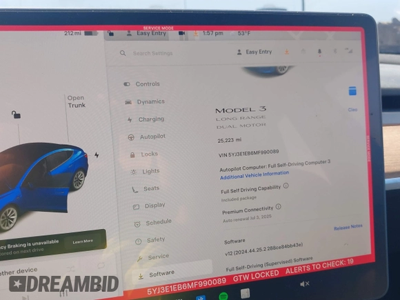 2021 Tesla Model 3 Long Range with VIN 5YJ3E1EB6MF990089, listed as a IAAI auction lot 41607316 with 25,223 mi miles and . Bid and sale history available at DreamBid. Image 16.