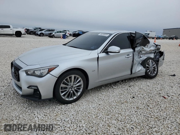 2020 Infiniti Q50 Luxe with VIN JN1EV7AP9LM207806, listed as a Copart auction lot 46036605 with 45,301 mi miles and Salvage Title. Bid and sale history available at DreamBid. Image 1.