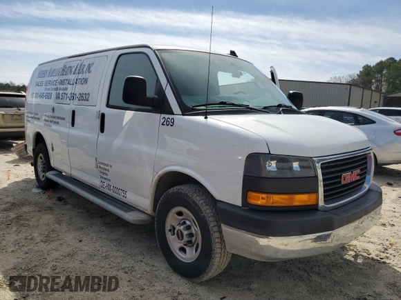 2020 GMC Savana Cargo Van with VIN 1GTW7AFG0L1247517, listed as a Copart auction lot 48102335 with 57,243 mi miles and Salvage Title. Bid and sale history available at carsss.com. Image 4.