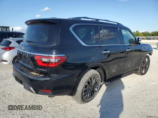 2023 Nissan Armada Platinum with VIN JN8AY2DA4P9404361, listed as a Copart auction lot 80467804 with 8,026 mi miles and Salvage Title. Bid and sale history available at carsss.com. Image 3.